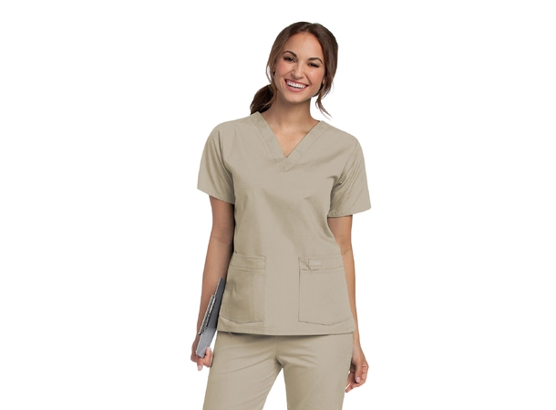 Essentials tunika V-hals Sandstone S 