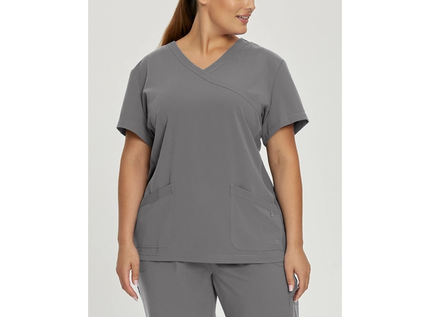 Marvella tunika med stretch og V-hals Steel Grey S 