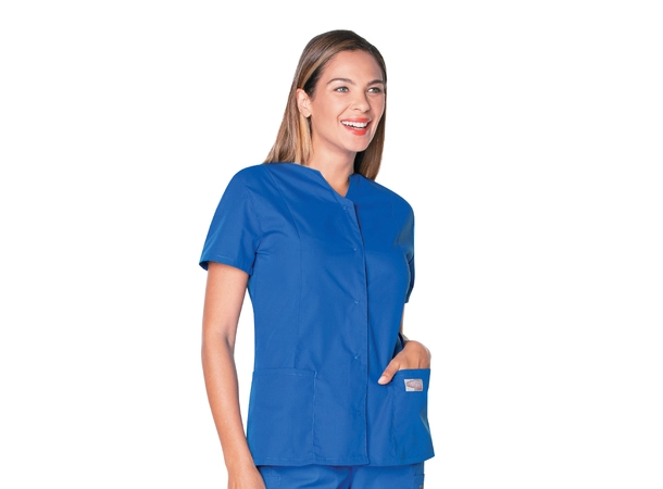 Scrub Zone kittel med knapper Royal Blue XS 