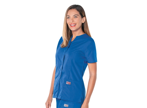 Scrub Zone kittel med knapper Royal Blue XS 