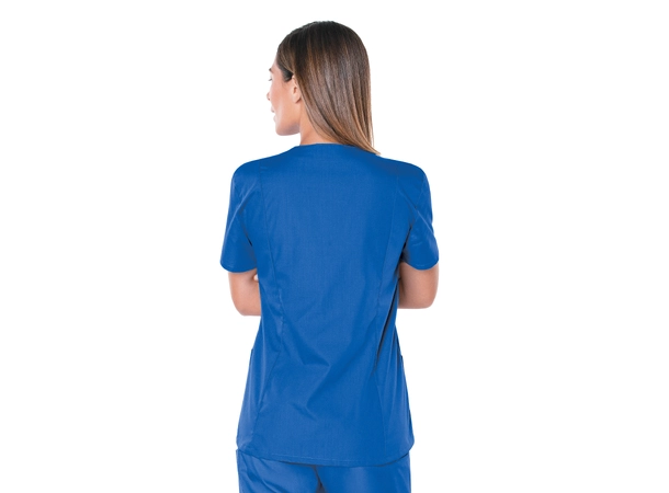 Scrub Zone kittel med knapper Royal Blue XS 