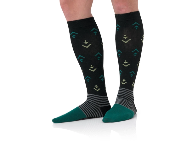 Landau Herre Støttestrømper Black Lime Graphic-OneSize 