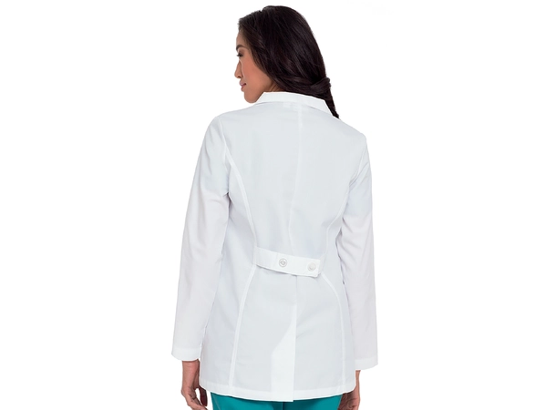 Essentials legefrakk med prinsessesøm White L 