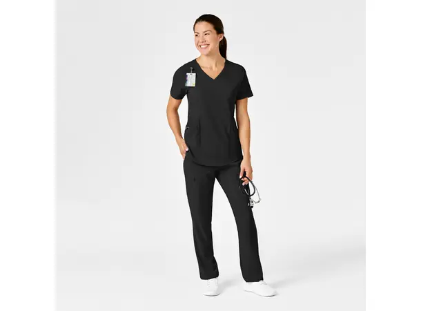 Renew Dametunika med V-hals og sidelomme Black S 
