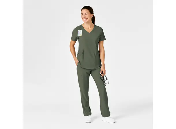 Renew Dametunika med V-hals og sidelomme Olive M 