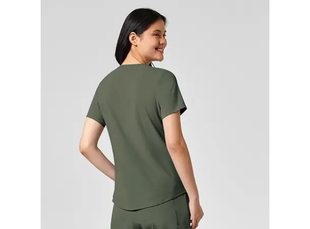 Renew Dametunika med V-hals og sidelomme Olive M 
