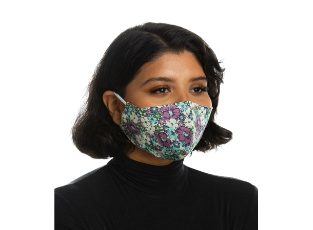 Tøymunnbind 3 Pk Blue Floral-OneSize 