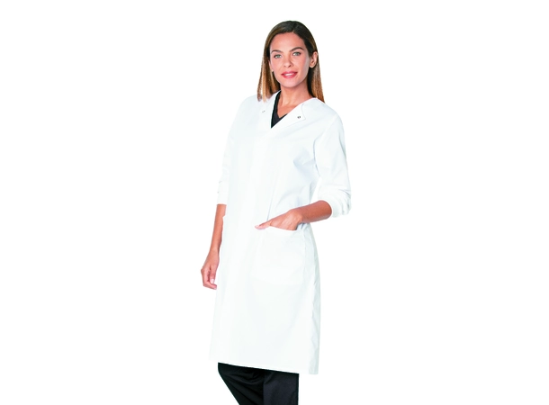 Essentials Labfrakk med rund hals 