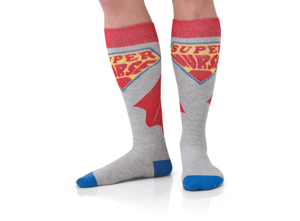 Landau Herre Støttestrømper Red Blue Super Nurse-OneSize 