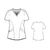 Renew Dametunika med V-hals og sidelomme Grey Heather L 