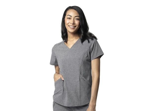 Renew Dametunika med V-hals og sidelomme Grey Heather M 