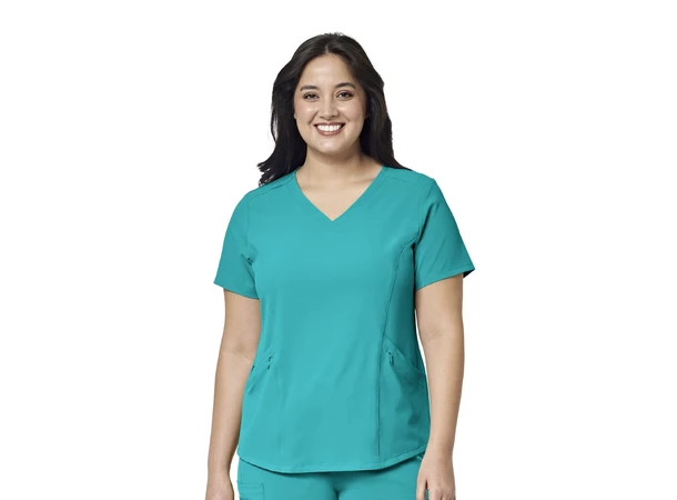 Renew Dametunika med V-hals og sidelomme Teal Blue XS 