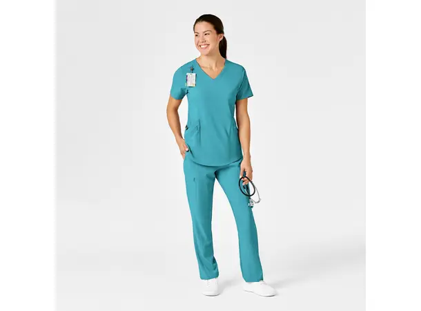 Renew Dametunika med V-hals og sidelomme Teal Blue XS 