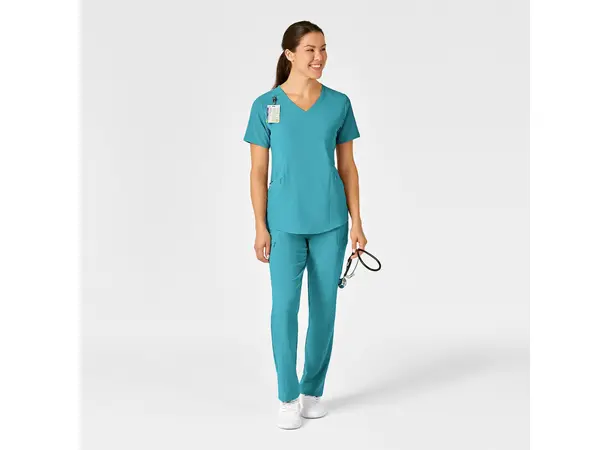 Renew Dametunika med V-hals og sidelomme Teal Blue XS 