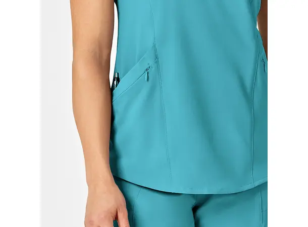 Renew Dametunika med V-hals og sidelomme Teal Blue XS 