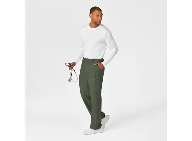 W123 Herrebukse med rette ben Olive L 