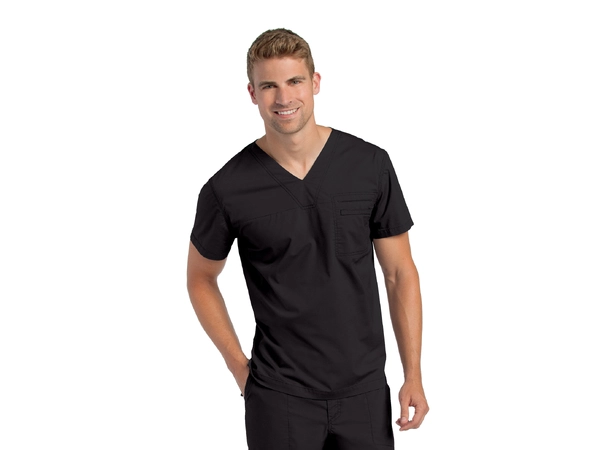 Prewashed herre tunika med V-hals Black L 