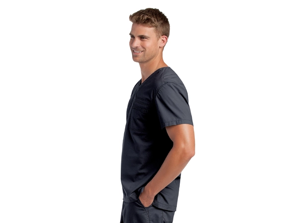 Prewashed herre tunika med V-hals Black L 