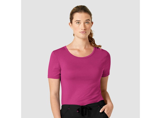 Stretchy Bomull T-shirt Hot Pink S 