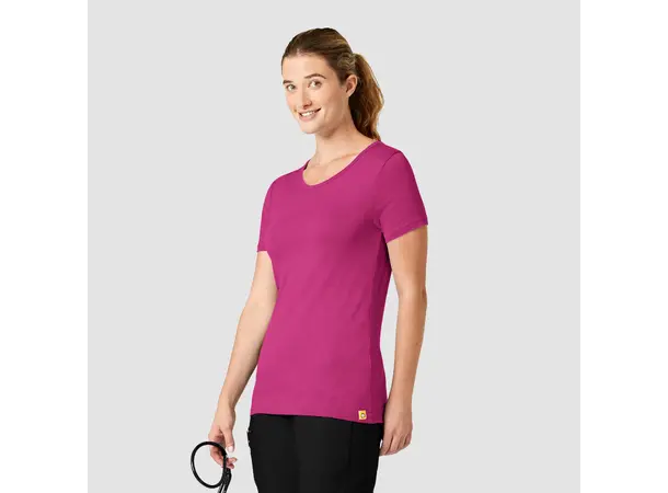 Stretchy Bomull T-shirt Hot Pink S 