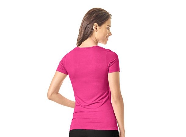 Stretchy Bomull T-shirt Hot Pink S 