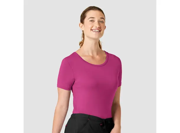 Stretchy Bomull T-shirt Hot Pink S 