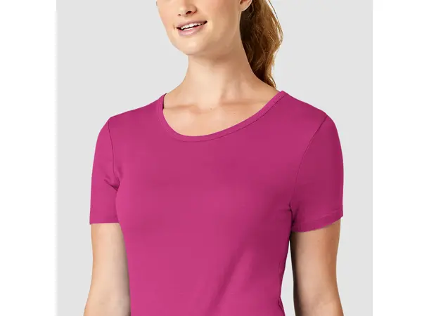 Stretchy Bomull T-shirt Hot Pink S 