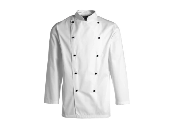 Unisex kokkejakke med kuleknapper Hvit 104 - M 