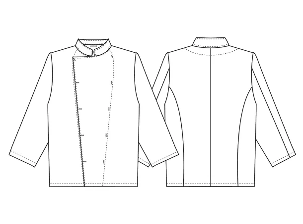 Unisex kokkejakke med kuleknapper Hvit 104 - M 