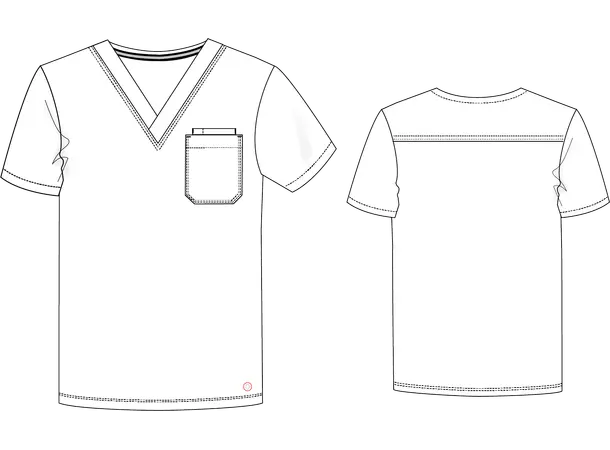 V-Tess tunika med V-hals og brystlomme White M 