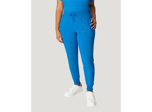 Fit bukse med ribbestrikk i ben Regal Blue S 