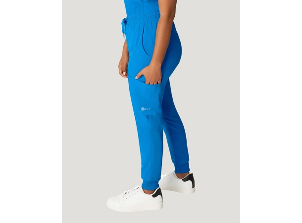 Fit bukse med ribbestrikk i ben Regal Blue S 