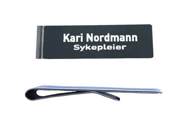 Navneskilt Clip-On med trykk Velg farge på bakgrunn 