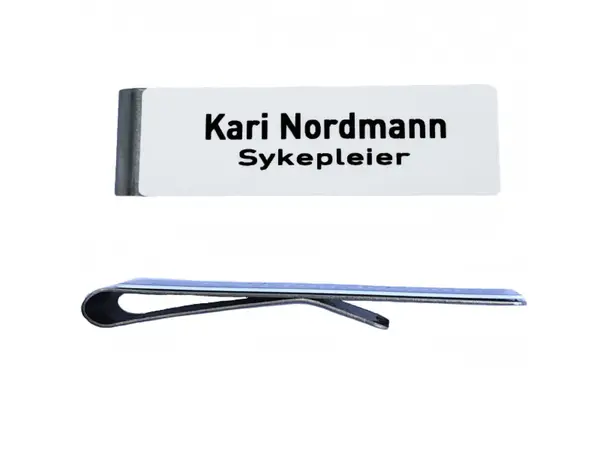 Navneskilt Clip-On med trykk Velg farge på bakgrunn 