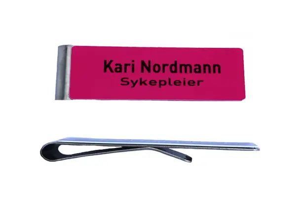 Navneskilt Clip-On med trykk Velg farge på bakgrunn 