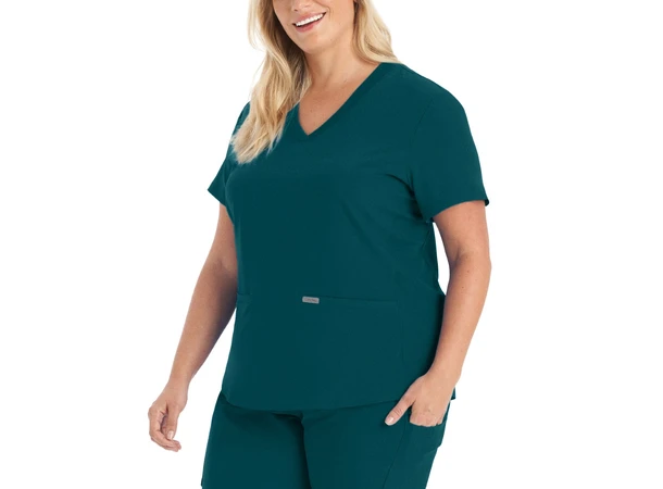 Forward Dametunika med buet V-hals Caribbean Blue S 