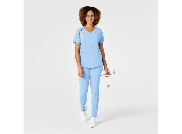 Renew Dametunika med V-hals og sidelomme Powder Blue XS 