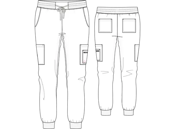 V-Tess bukse med strikk i ben Navy TM 