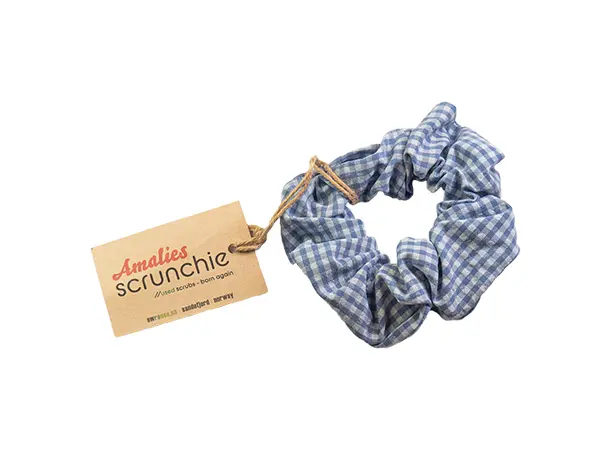 Amalies Scrunchie Blå ruter One Size 