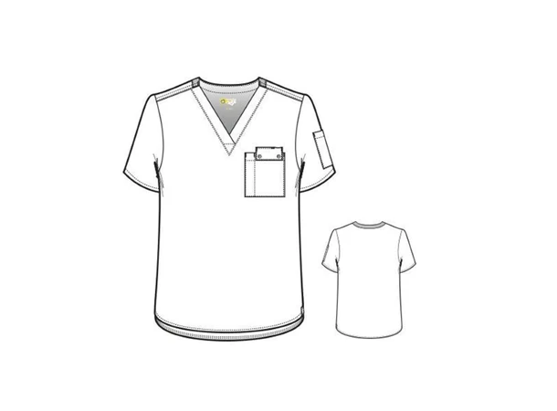 Herre scrub tunika med V-hals Pewter L 