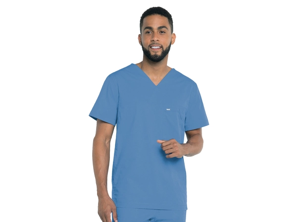 Stretchy herre tunika med V-hals Ceil Blue L 