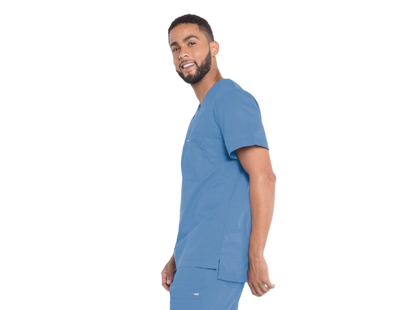 Stretchy herre tunika med V-hals Ceil Blue L 