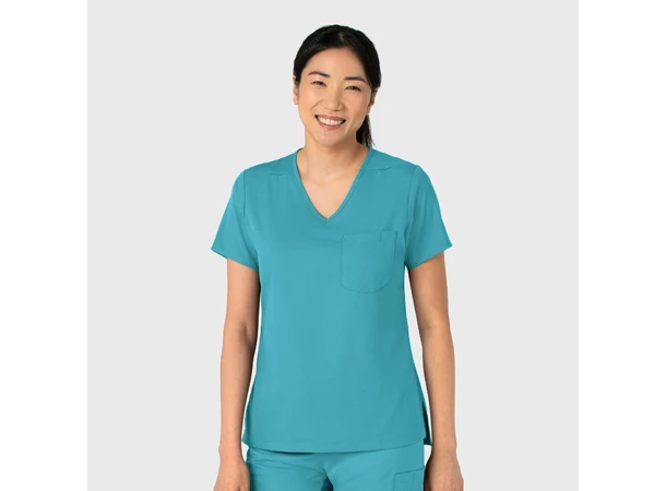 Boundless Dametunika med kurvet V-hals Teal L 