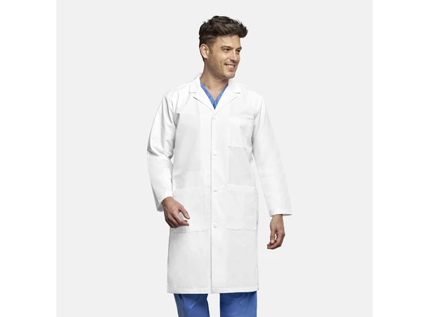 Laboratoriefrakk for herre, lang model White XS 