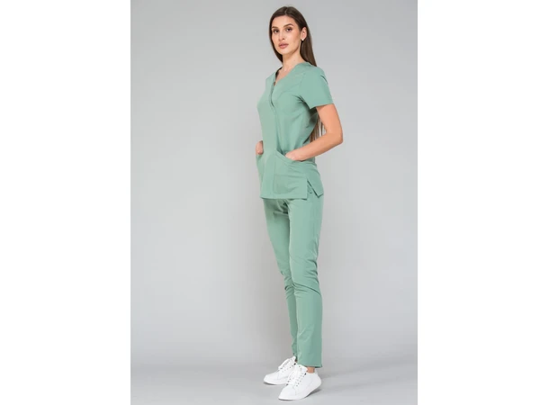 MIA Dametunika med Y-hals Olive S 