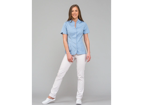 ROZA Dametunika med knapper i front Blue M 