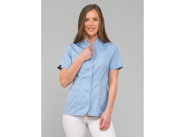 ROZA Dametunika med knapper i front Blue M 