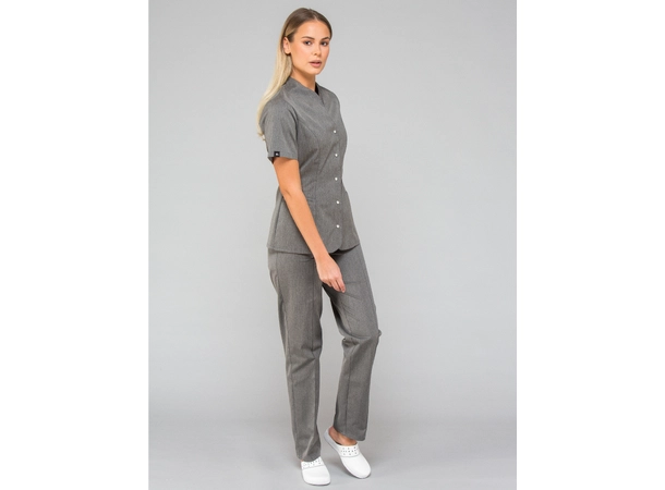 ROZA Dametunika med knapper i front Graphite Melange XS 