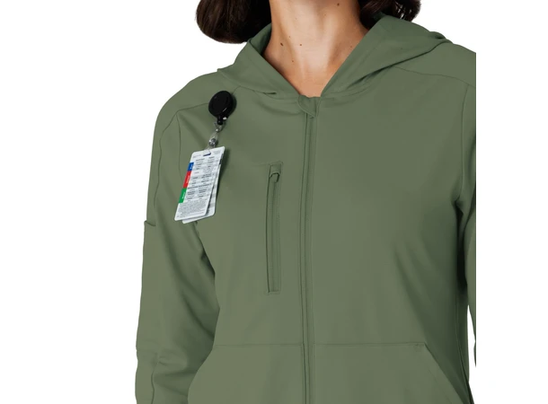 Renew Knit Damejakke med hette Olive S 