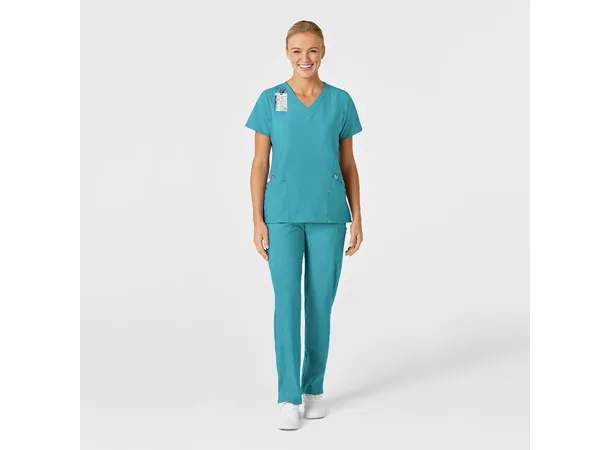 W123 Dametunika med V-hals Teal Blue XS 
